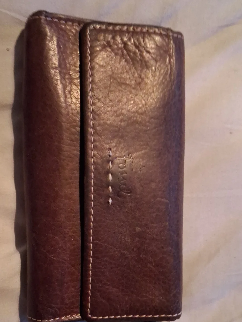 Fossil Dark Brown Leather Trifold Wallet
